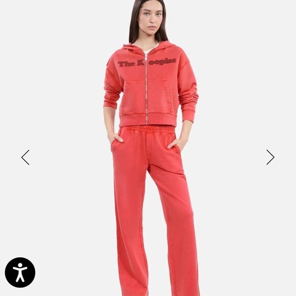 $265 The Kooples red logo front zip hoodie sweatshirt NWT - Picture 1 of 5